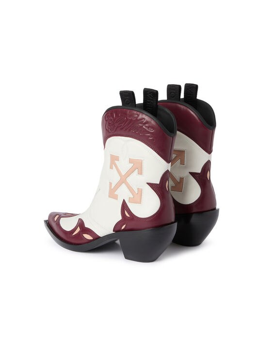 Santiago Texan Ankle Boots OFF WHITE Santiago Texan Ankle Boots OFF WHITE/BURGUNDY OF06091101
