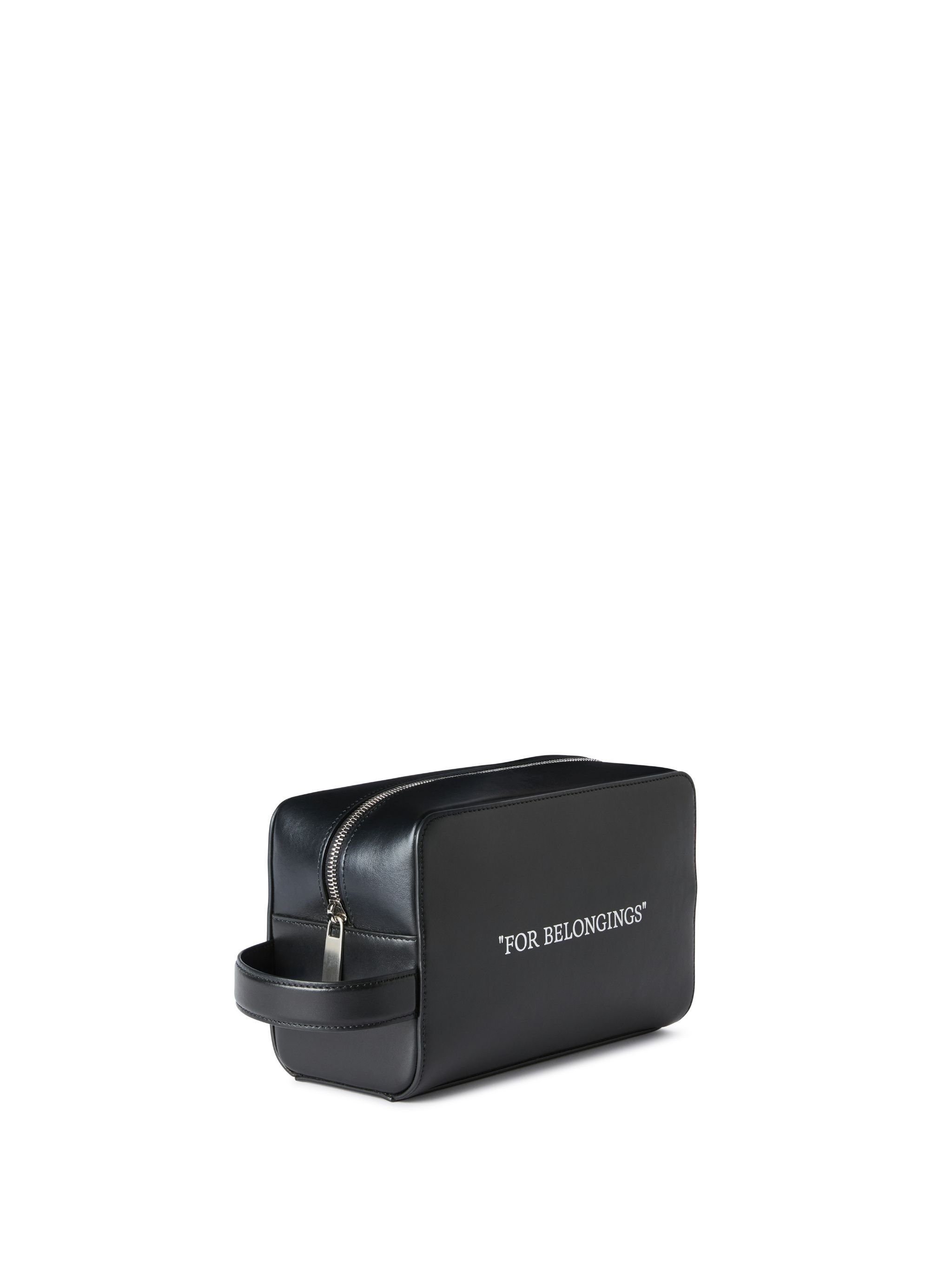 OFF WHITE Quote Bookish Toiletry Pouch BLACK OMNS028C99LEA001