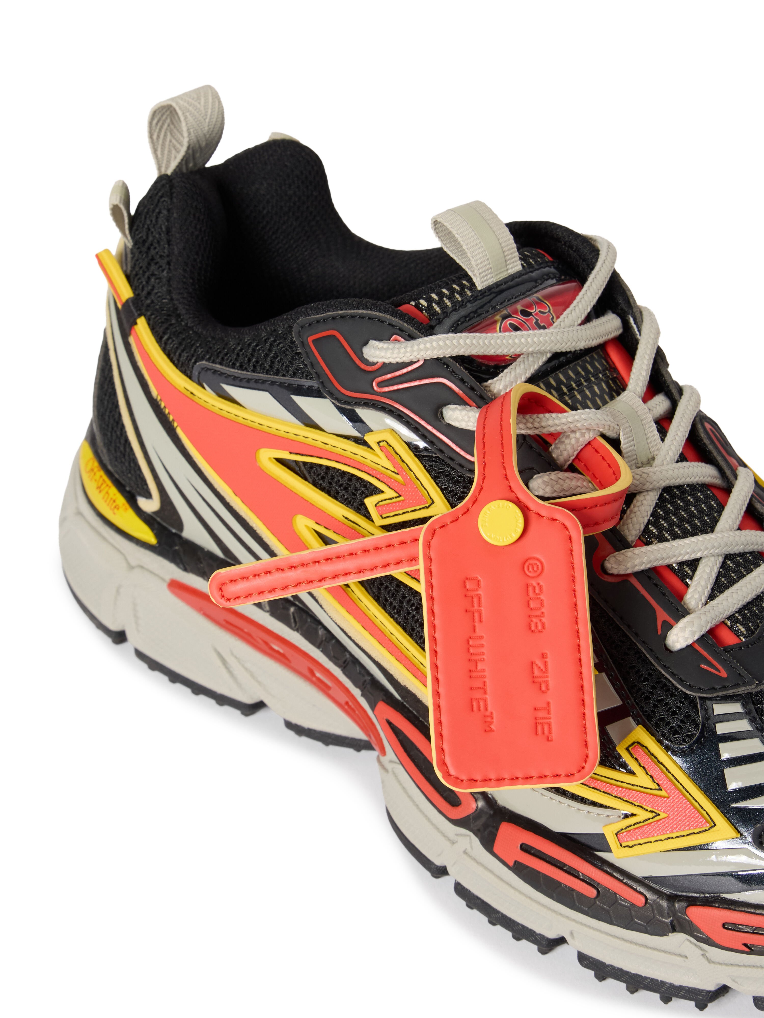 OFF WHITE Be Right Back Sneakers BLACK - CORAL RED OMIA295S26FAB005