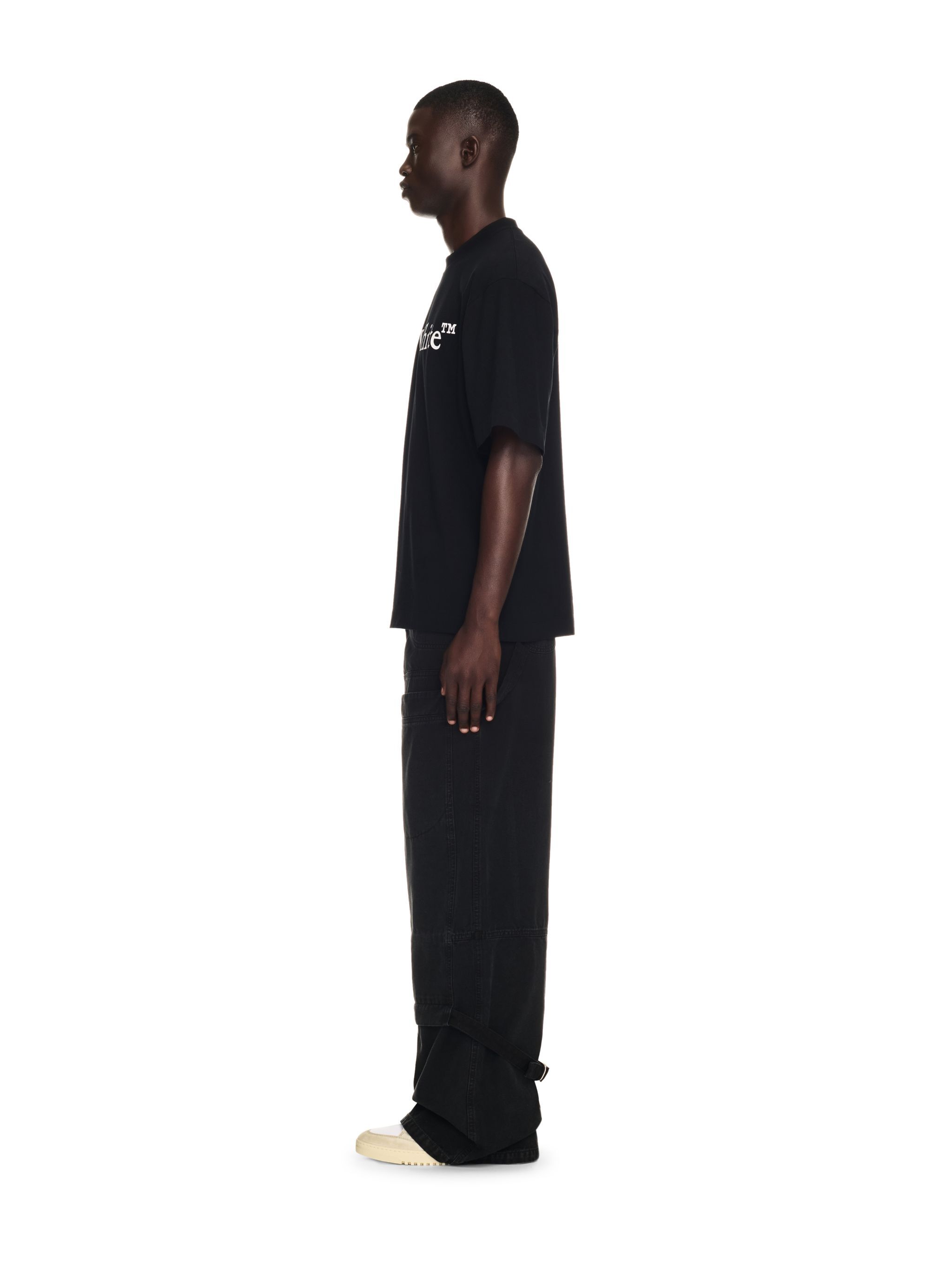 OFF WHITE Black Canvas Carpenter Pants BLACK OMCE044C99FAB001