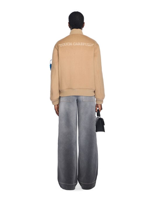 Quote Bomber Jacket OFF WHITE Quote Bomber Jacket DOE-LIGHT BROWN OWEH031F25FAB001