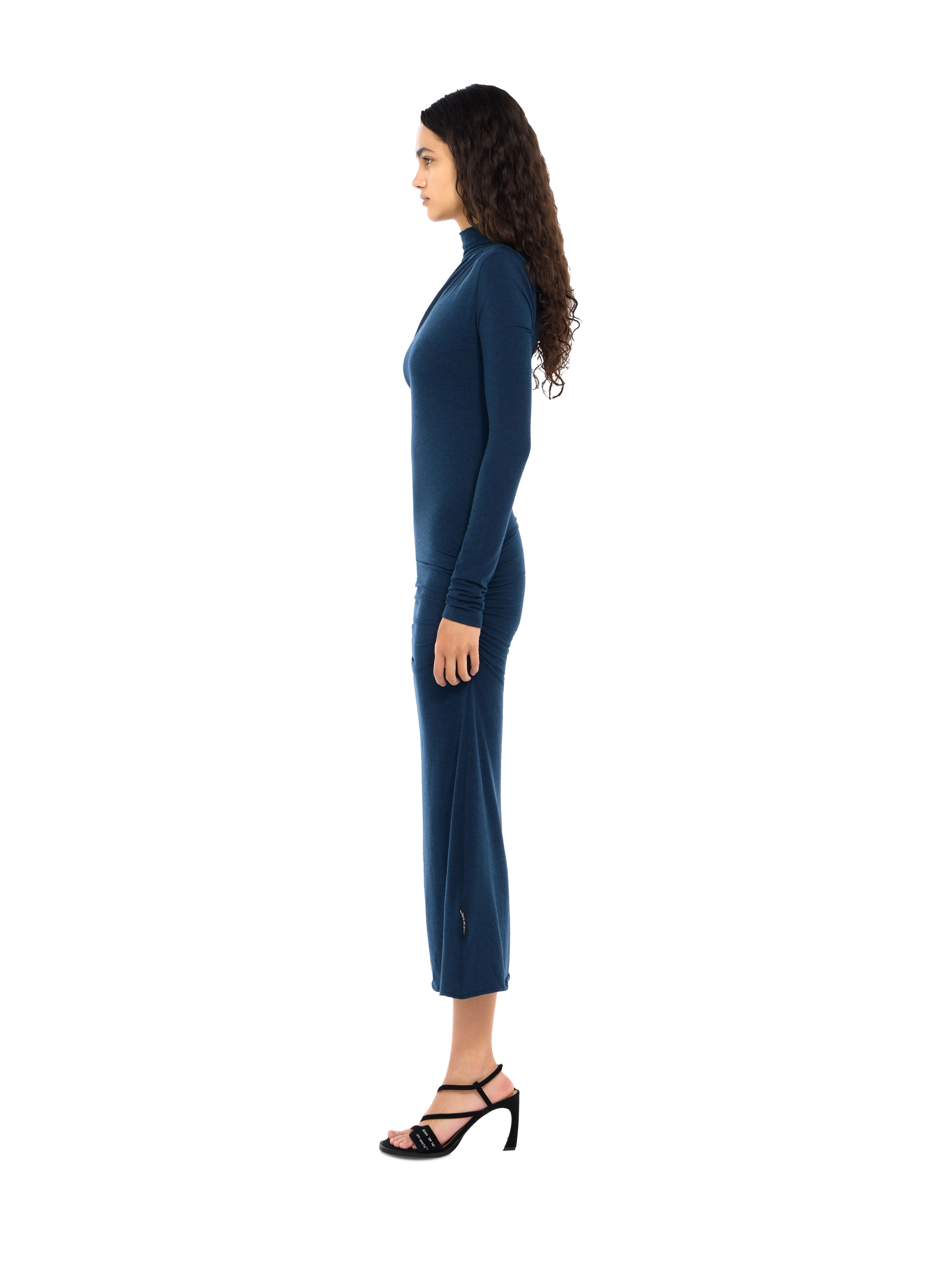 Draped Turtleneck Midi Dress OFF WHITE Draped Turtleneck Midi Dress Blue Melange Blue Melange 2FU00397T