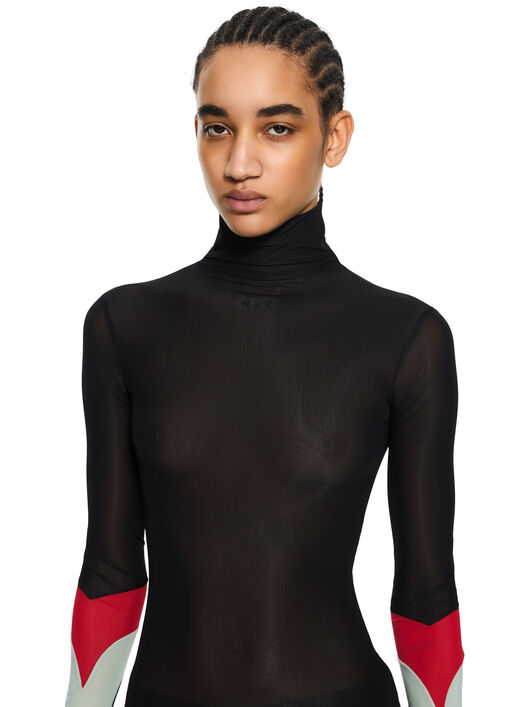 OFF WHITE Long-Sleeved Turtleneck with Color Insert Black-Black 2AD283S26JER001