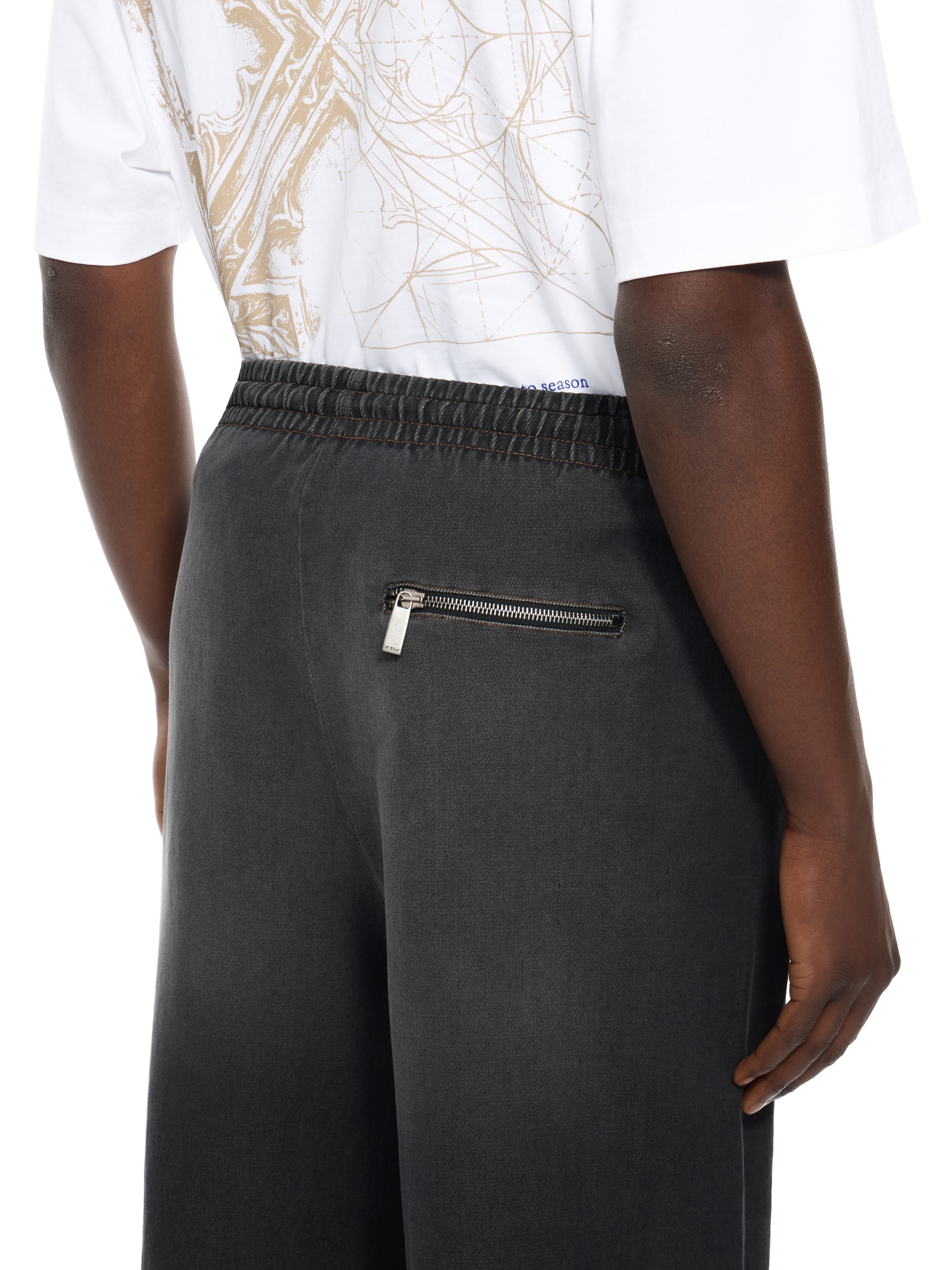 OFF WHITE Distress Diag Slouchy Sweatpant HIGHLIGHTED BLACK 44MCH05CS26D002