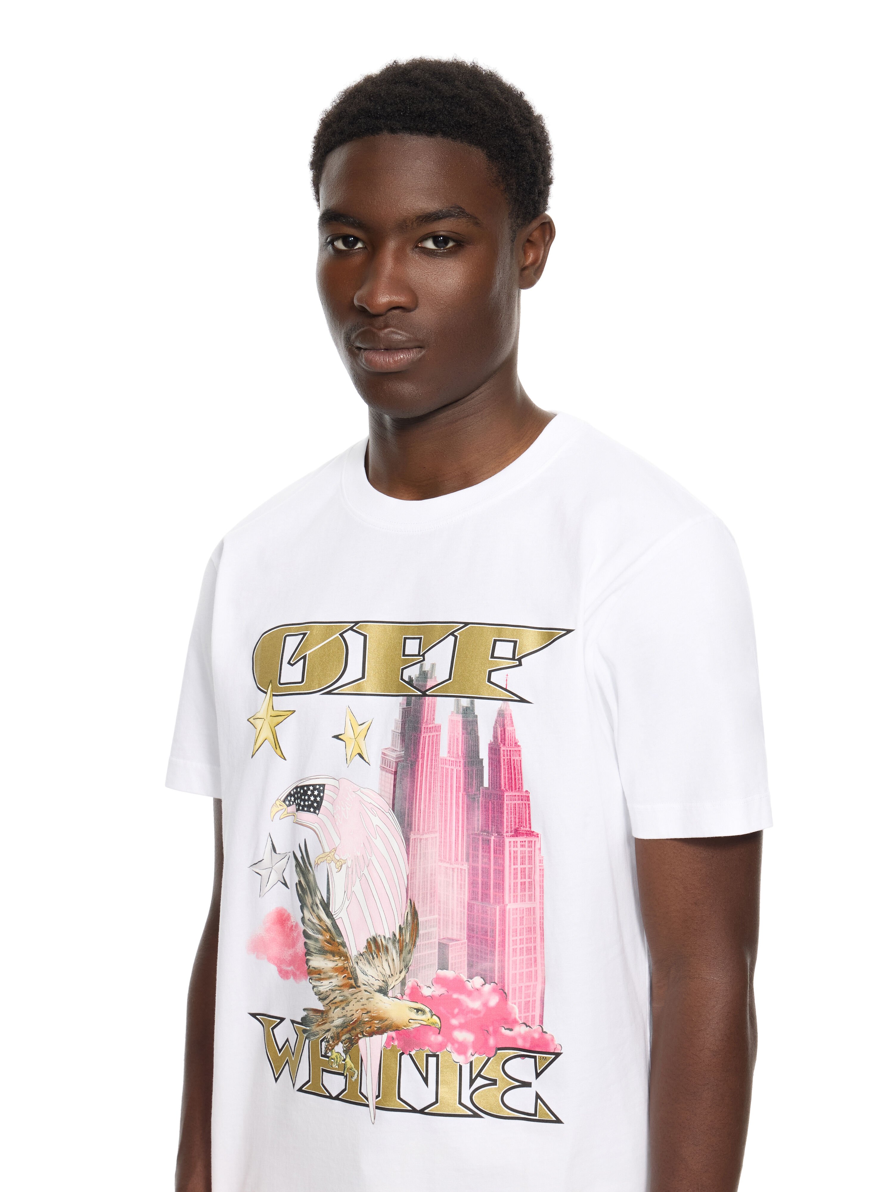 OFF WHITE All-over Frame Slim T-shirt WHITE 44MAA027Z26J001