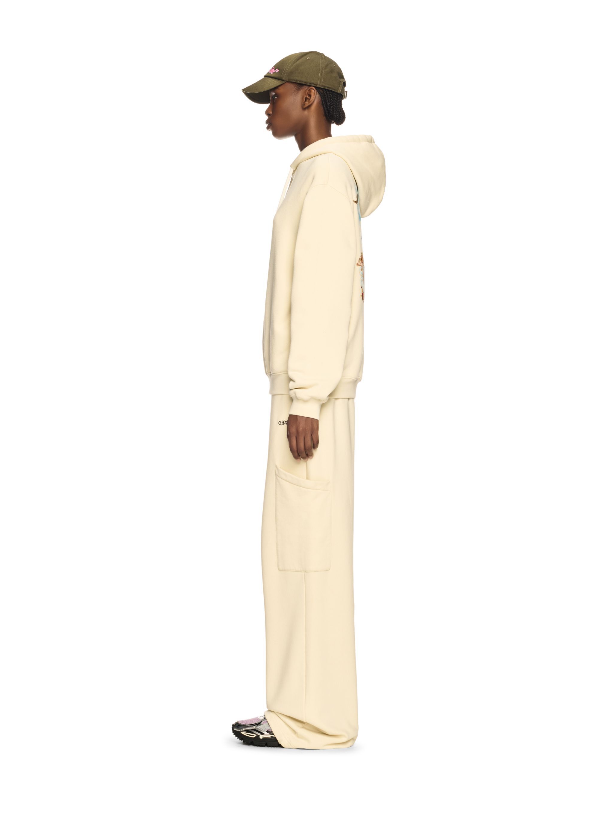 OFF WHITE White Rose Valley Hoodie NEUTRALS OWBB058S25FLE003