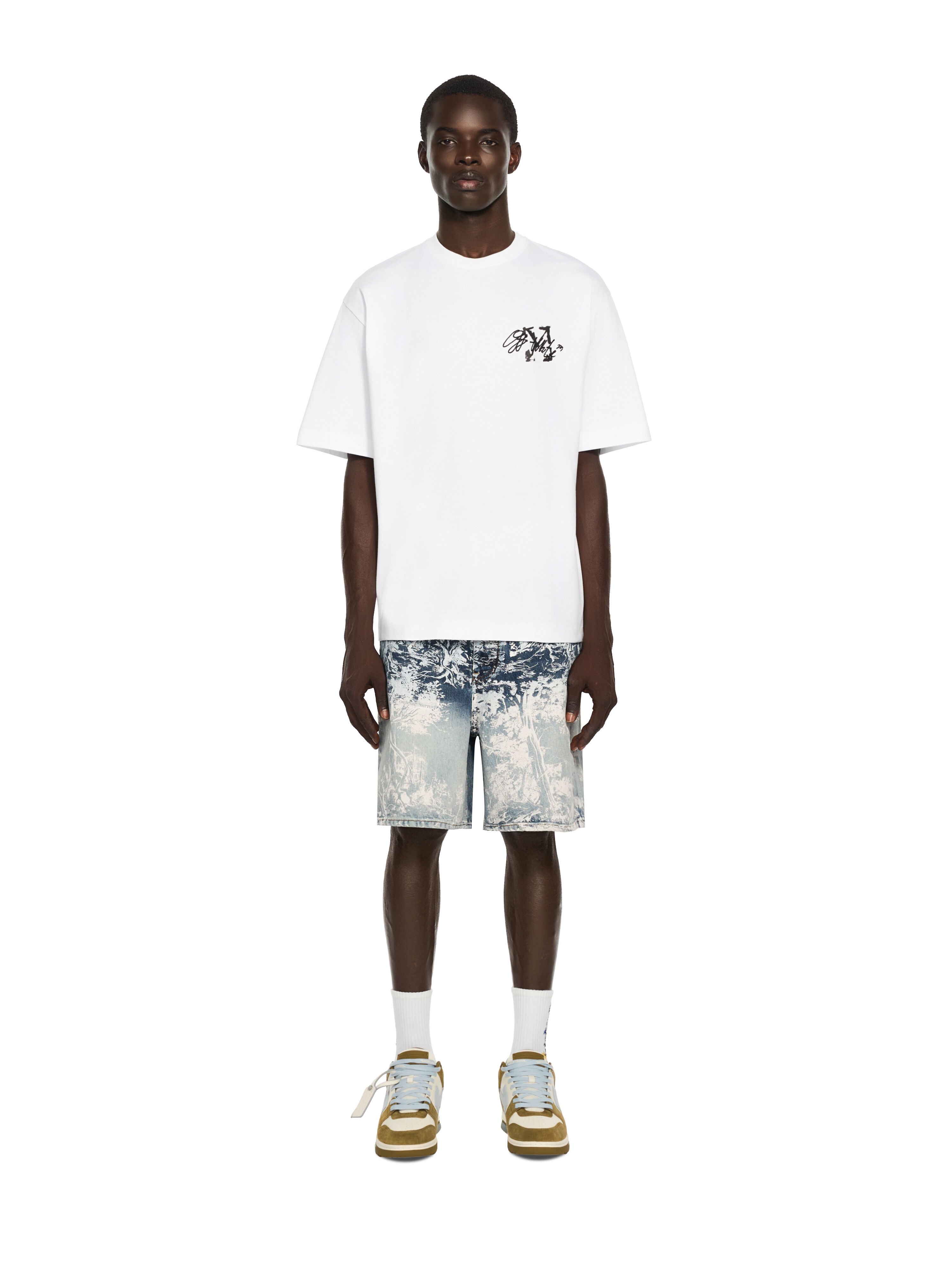 OFF WHITE Stroke 2 Arrow Skate T-Shirt WHITE 44MAA120F26J00J