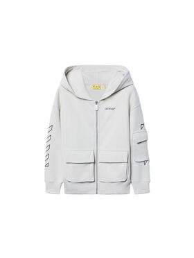 OFF WHITE Diagonal Bookish Zip-Up Hoodie GREY OBBE005S25FLE001