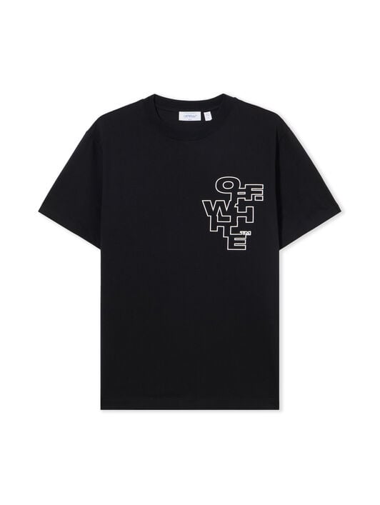 OFF WHITE Slim Fit Outlined Signature S/S T-Shirt BLACK 44OWOS26T063