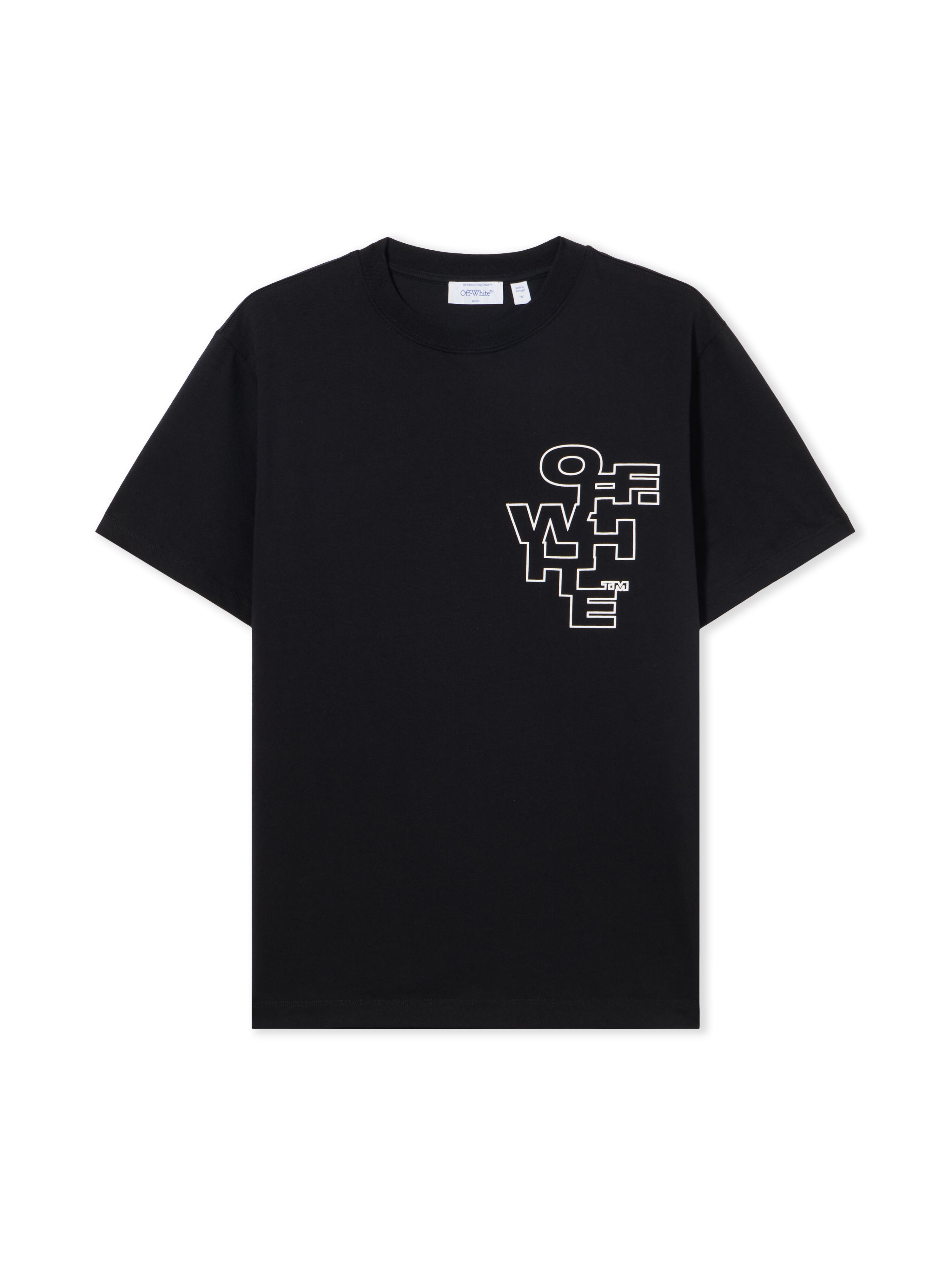 OFF WHITE Slim Fit Outlined Signature S/S T-Shirt BLACK 44OWOS26T063