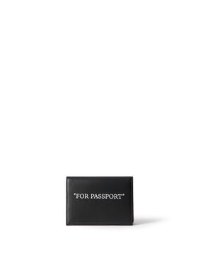 OFF WHITE Quote Passport Holder BLACK - WHITE OMND09OF25LEA001