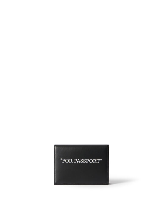 OFF WHITE Quote Passport Holder BLACK - WHITE OMND09OF25LEA001