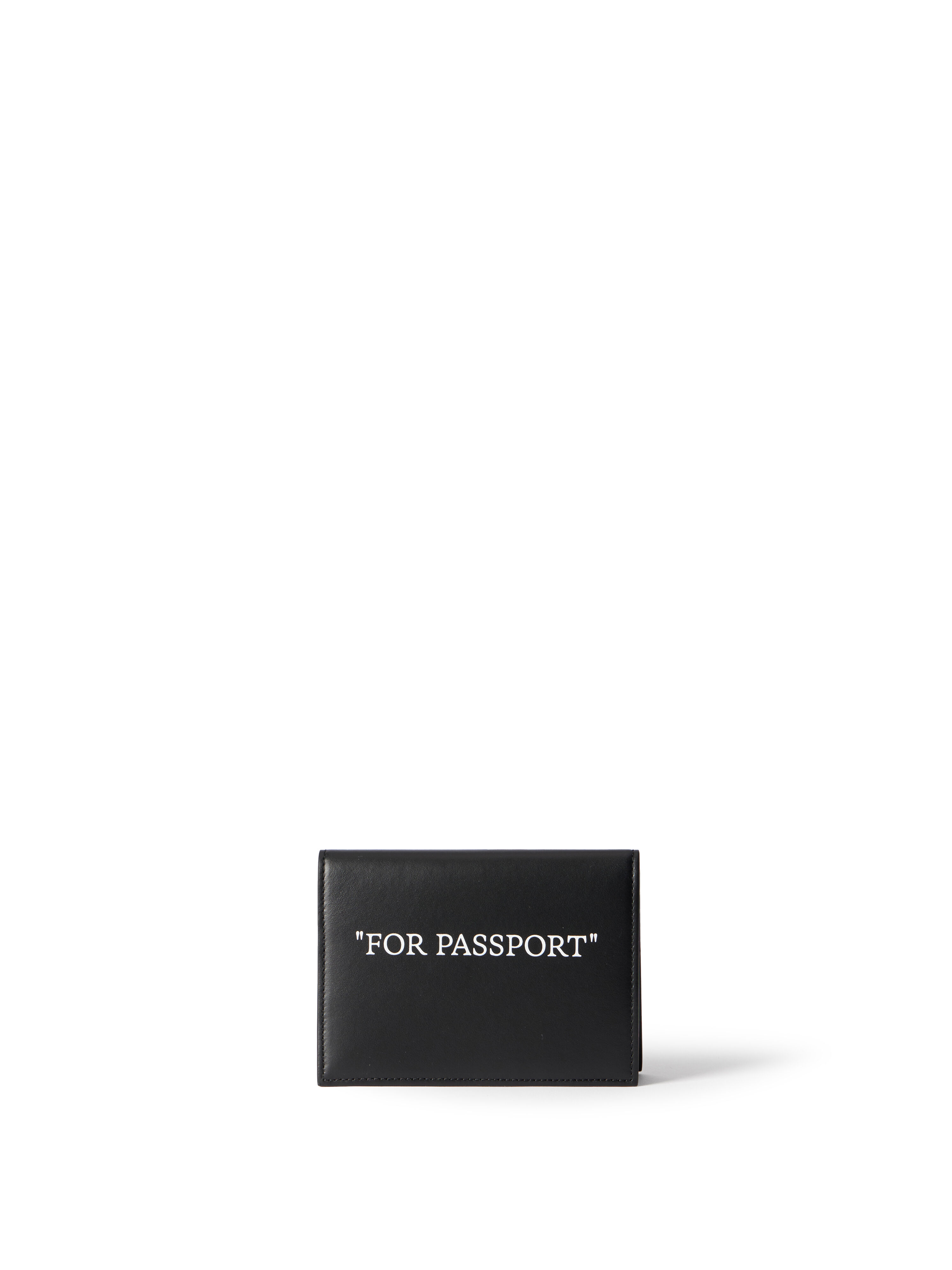 OFF WHITE Quote Passport Holder BLACK - WHITE OMND09OF25LEA001