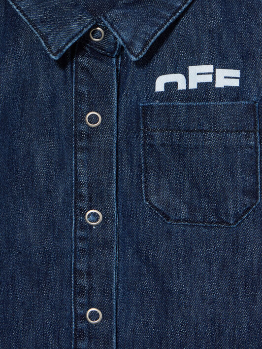 OFF WHITE Type Logo Denim Shirt INDIGO - WHITE OBDX001F25DEN001