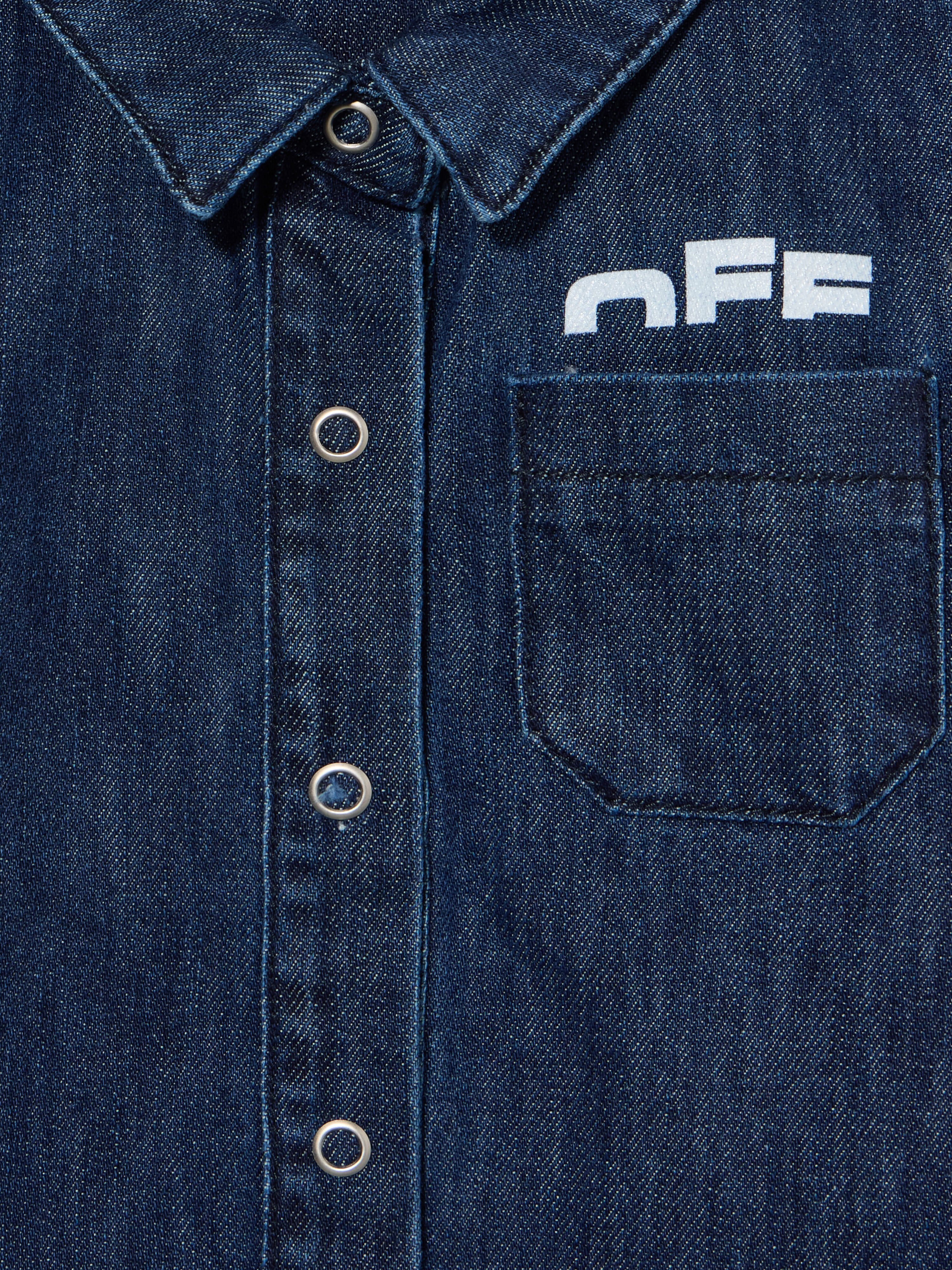 OFF WHITE Type Logo Denim Shirt INDIGO - WHITE OBDX001F25DEN001