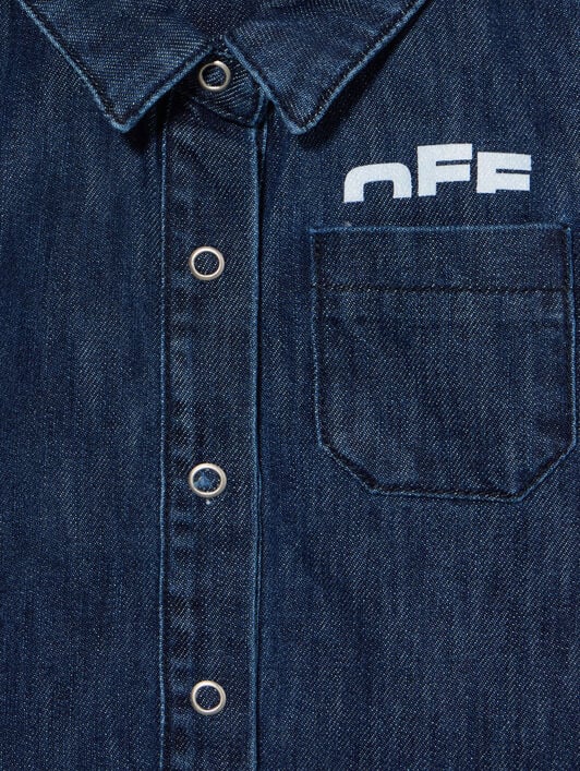Type Logo Denim Shirt OFF WHITE Type Logo Denim Shirt INDIGO - WHITE OBDX001F25DEN001