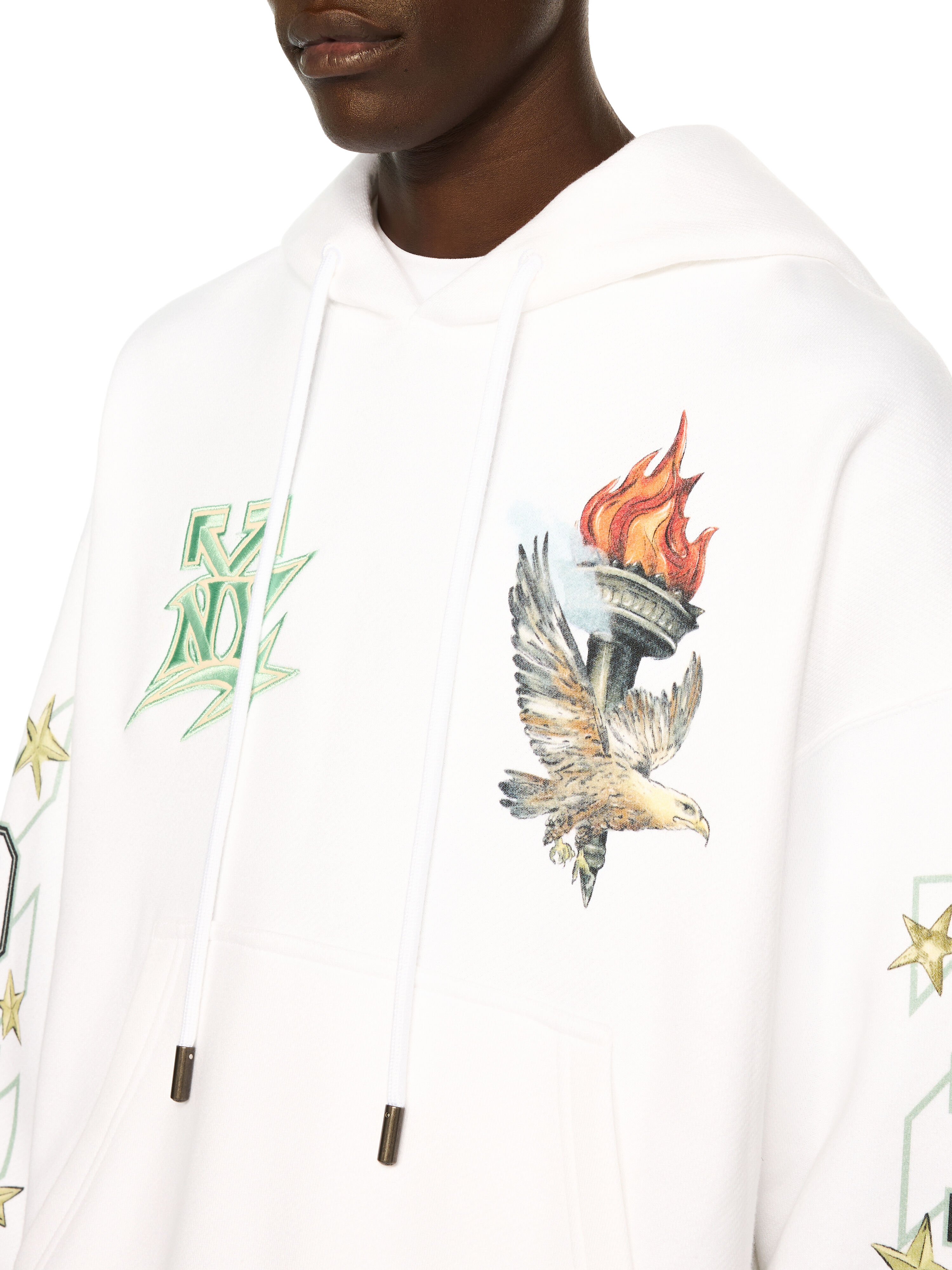 OFF WHITE OW x New York Liberty Hoodie WHITE OMBB085G25FLE00S