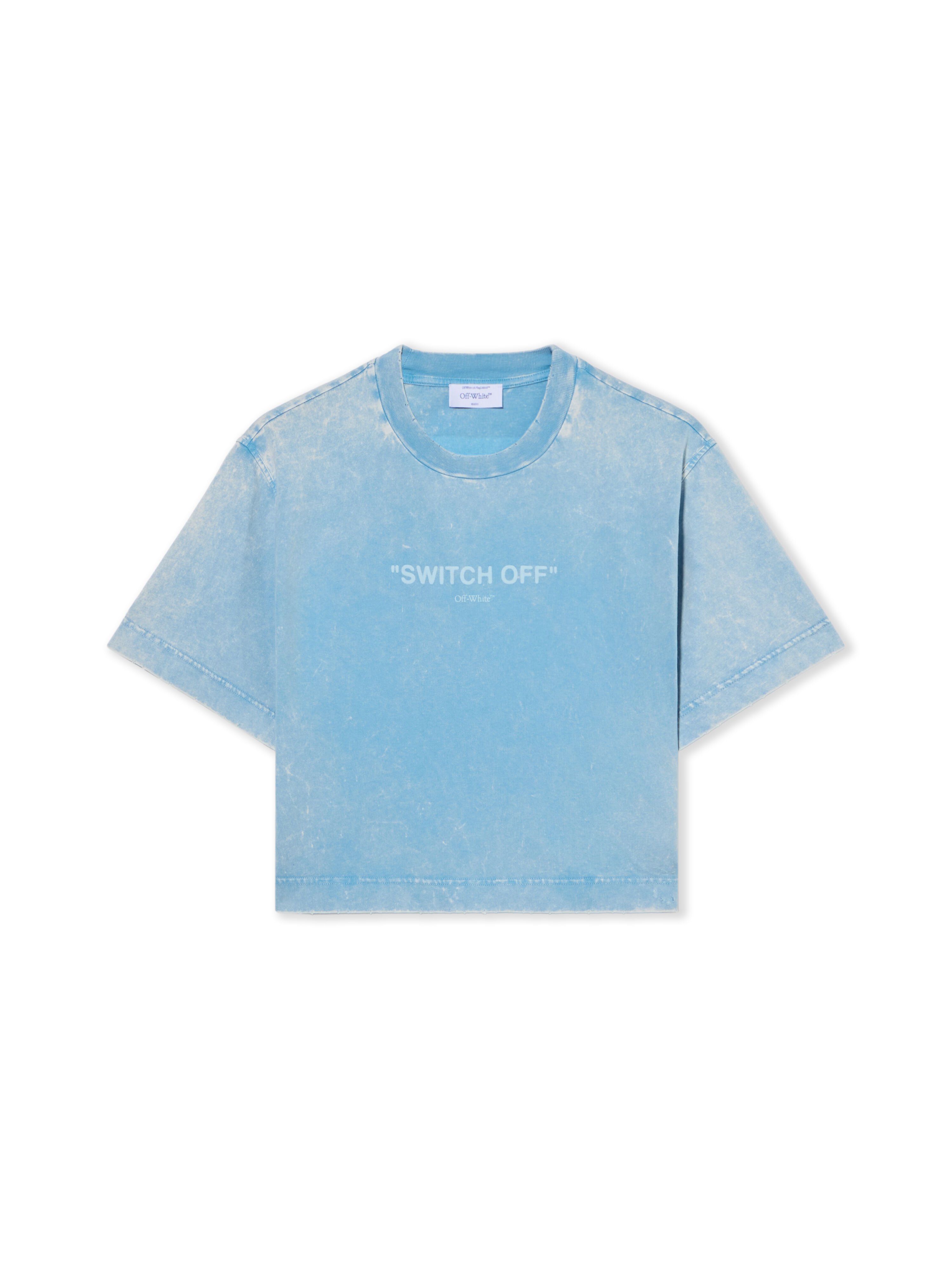 Switch Off Crop T-Shirt in LIGHT BLUE - WHITE for Women | Off-White™