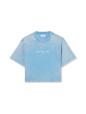 OFF WHITE Ss_Switch Off Crop Tee LIGHT BLUE - WHITE OWAA090T25JER001
