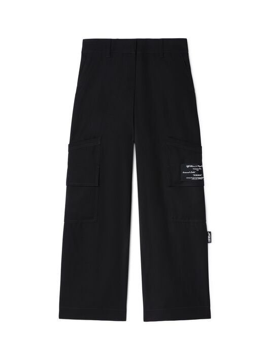 OFF WHITE Pantaloni Cargo Toybox Neri In Lana NERO OWCF026S25FAB003