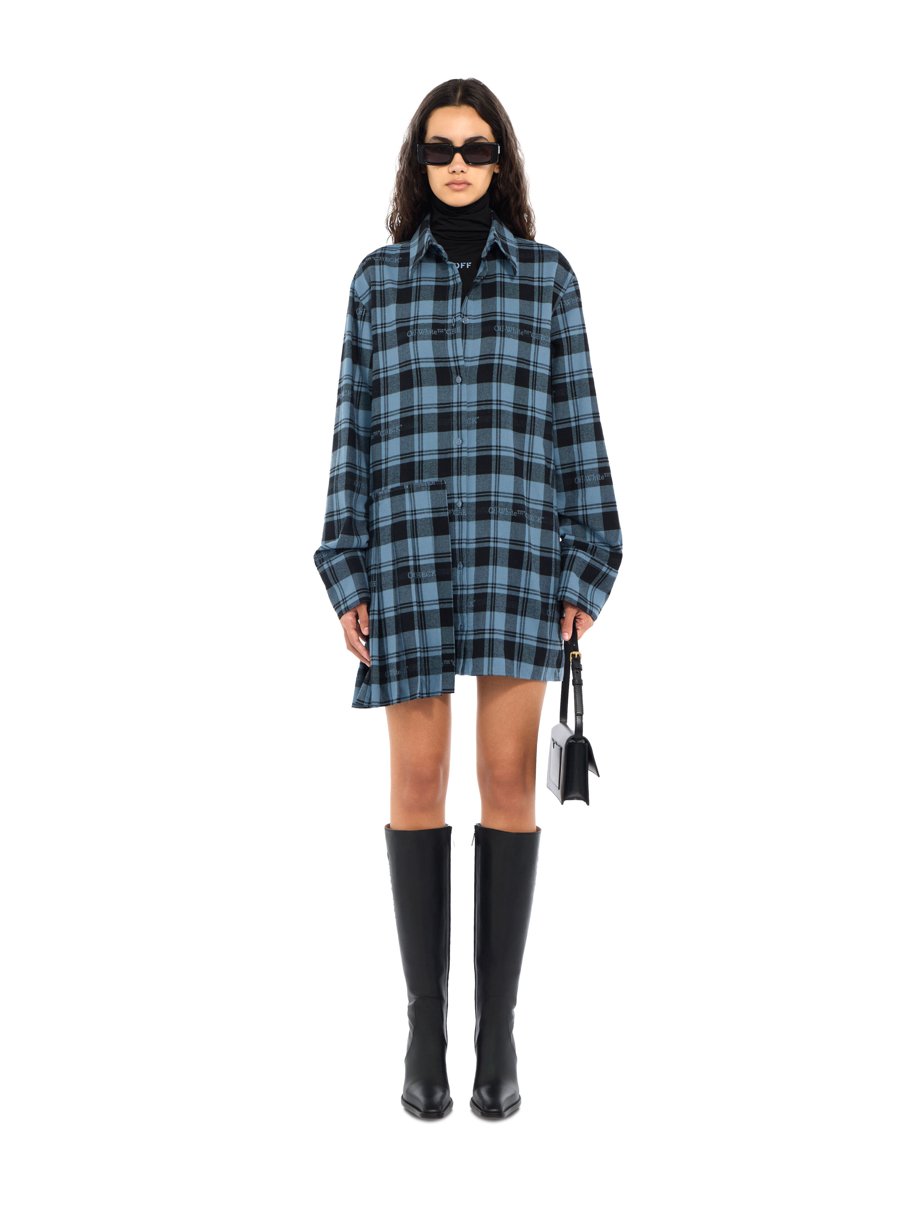 Check Flannel Panel Mini Dress OFF WHITE Check Flannel Panel Mini Dress Citadel Black 2FU00353T