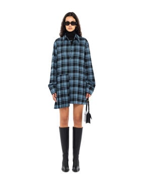 Check Flannel Panel Mini Dress OFF WHITE Check Flannel Panel Mini Dress Citadel Black 2FU00353T