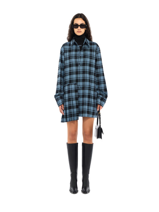 Check Flannel Panel Mini Dress OFF WHITE Check Flannel Panel Mini Dress Citadel Black 2FU00353T