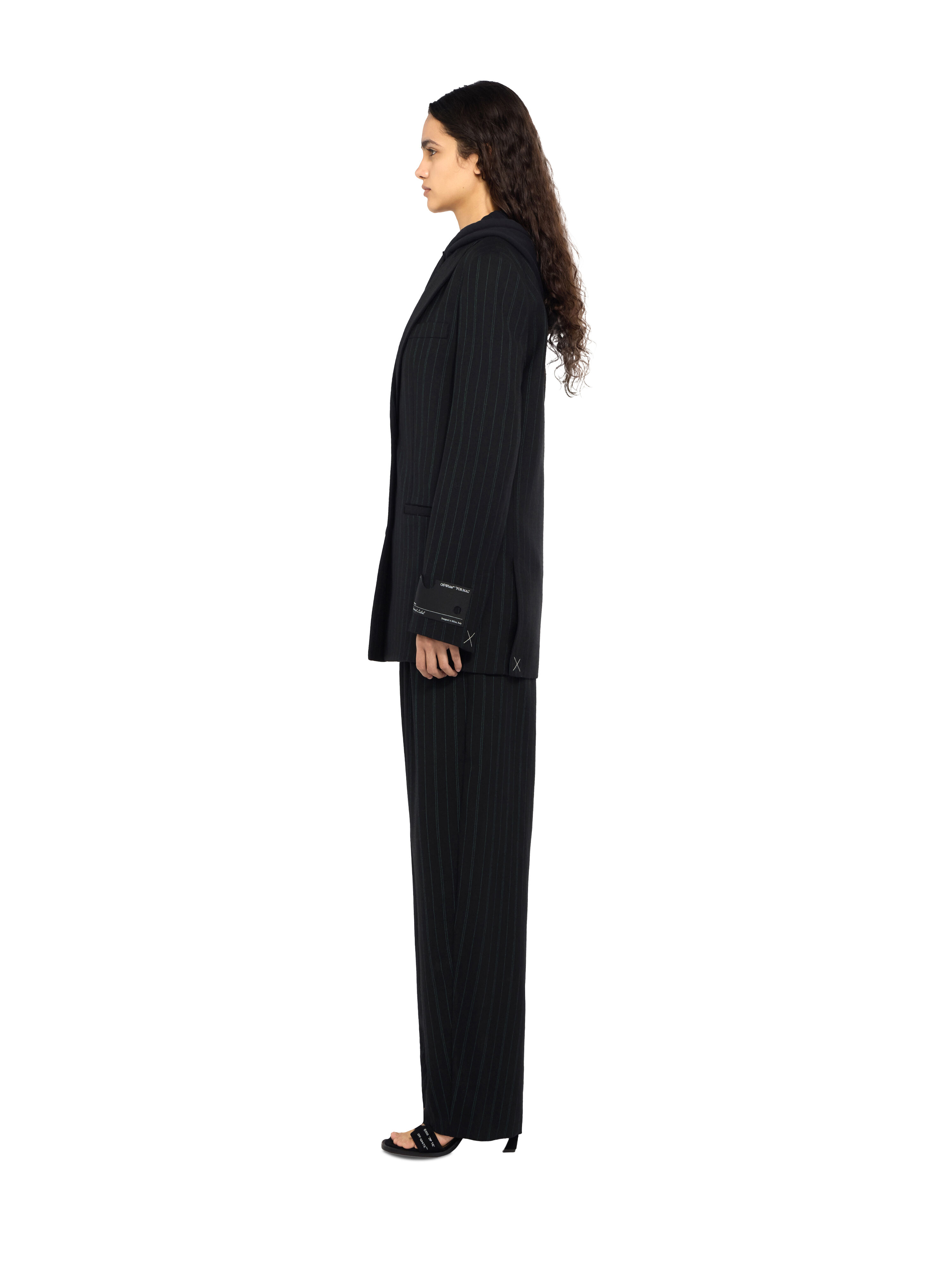 Pinstripe Tomboy Blazer OFF WHITE Pinstripe Tomboy Blazer Black Hemloch 2FG00476T