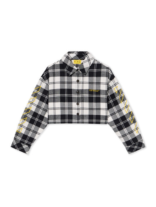 Bookish Diagonal Flannel Shirt OFF WHITE Bookish Diagonal Flannel Shirt BLACK - YELLOW OGGA01CF25FAB001