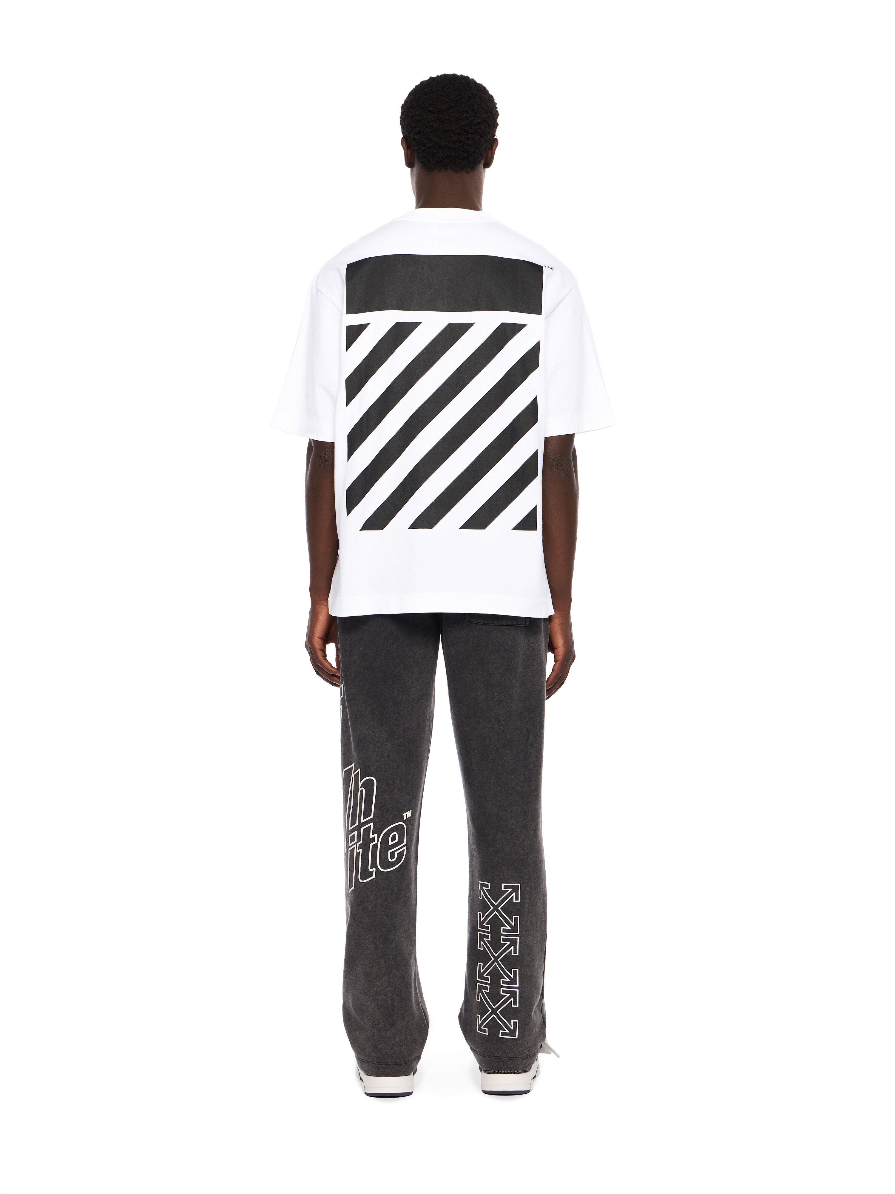 OFF WHITE Flannel Diagonal Skate Logo Tee WHITE - BLACK OMAA120F25JER00N