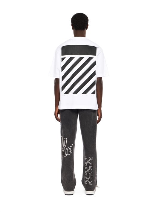 Flannel Diagonal Skate Logo Tee OFF WHITE Flannel Diagonal Skate Logo Tee WHITE - BLACK OMAA120F25JER00N