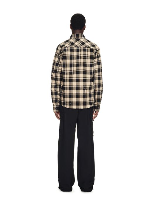 OFF WHITE Check Flann Shirt BEIGE BLACK NO COLOR OMGE030C99FAB001