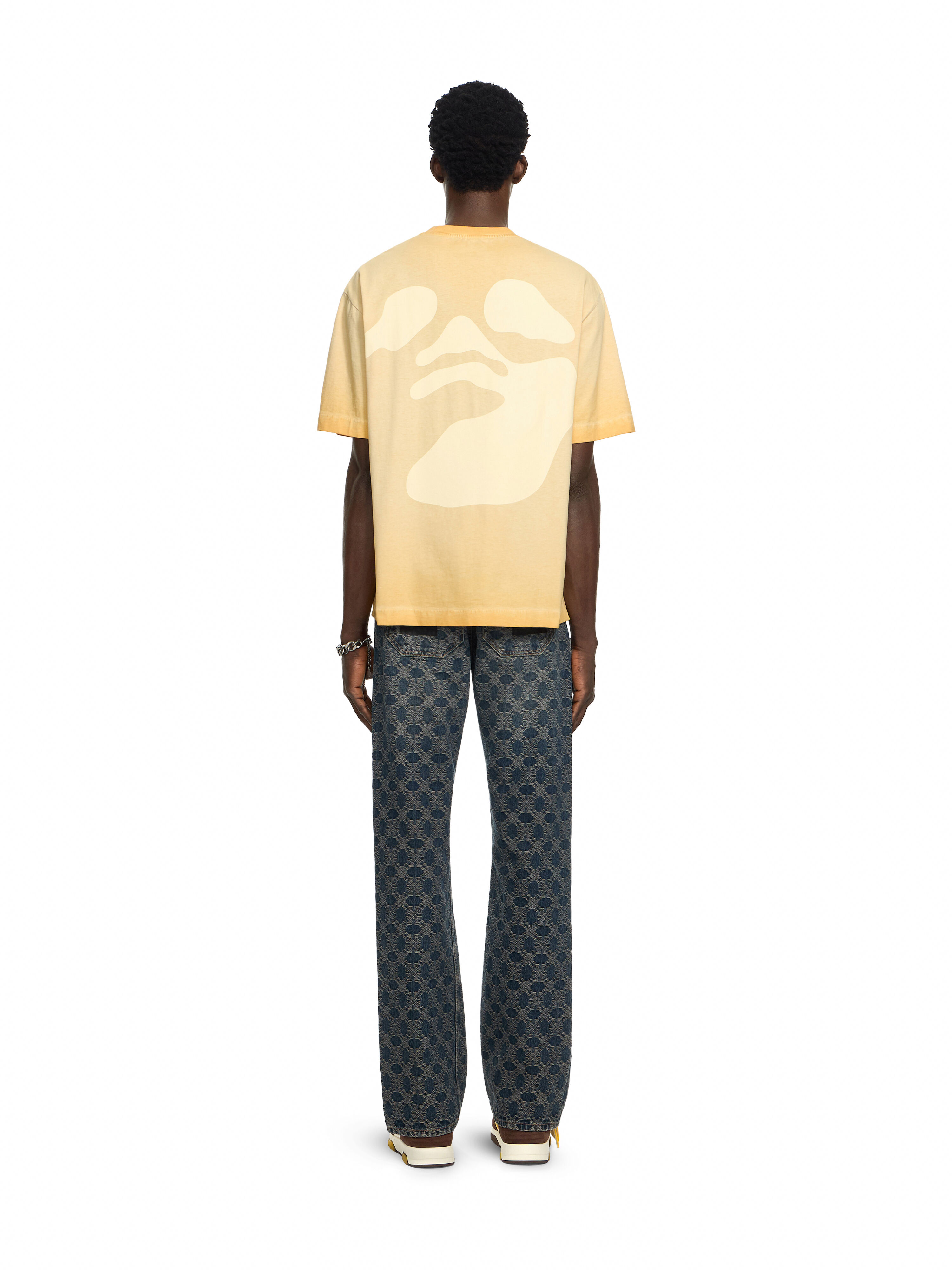 OFF WHITE Swimming Face Skate T-Shirt CLOUD NUGGET GOLD 44MAA120F26J002