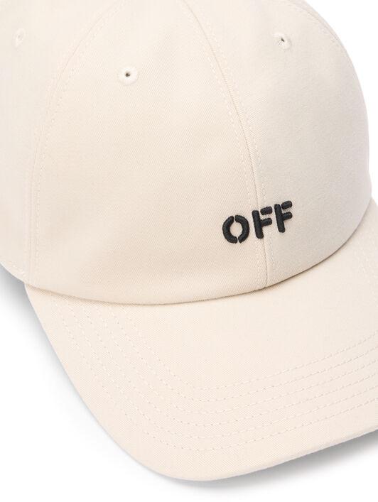 OFF WHITE Drill Stamp Logo Baseball Cap SAND - BLACK OMLA04AF25FAB008