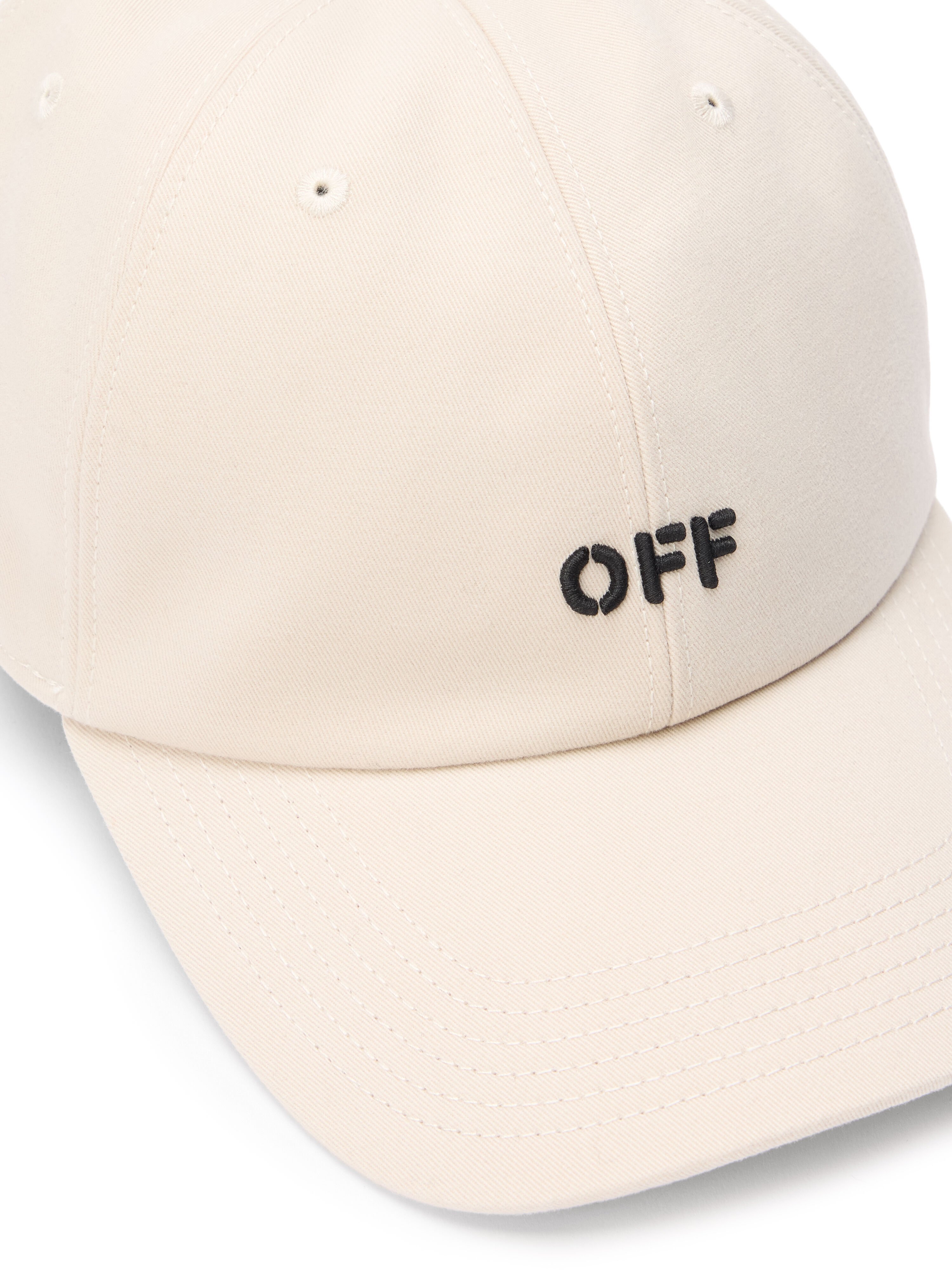 OFF WHITE Drill Stamp Logo Baseball Cap SAND - BLACK OMLA04AF25FAB008