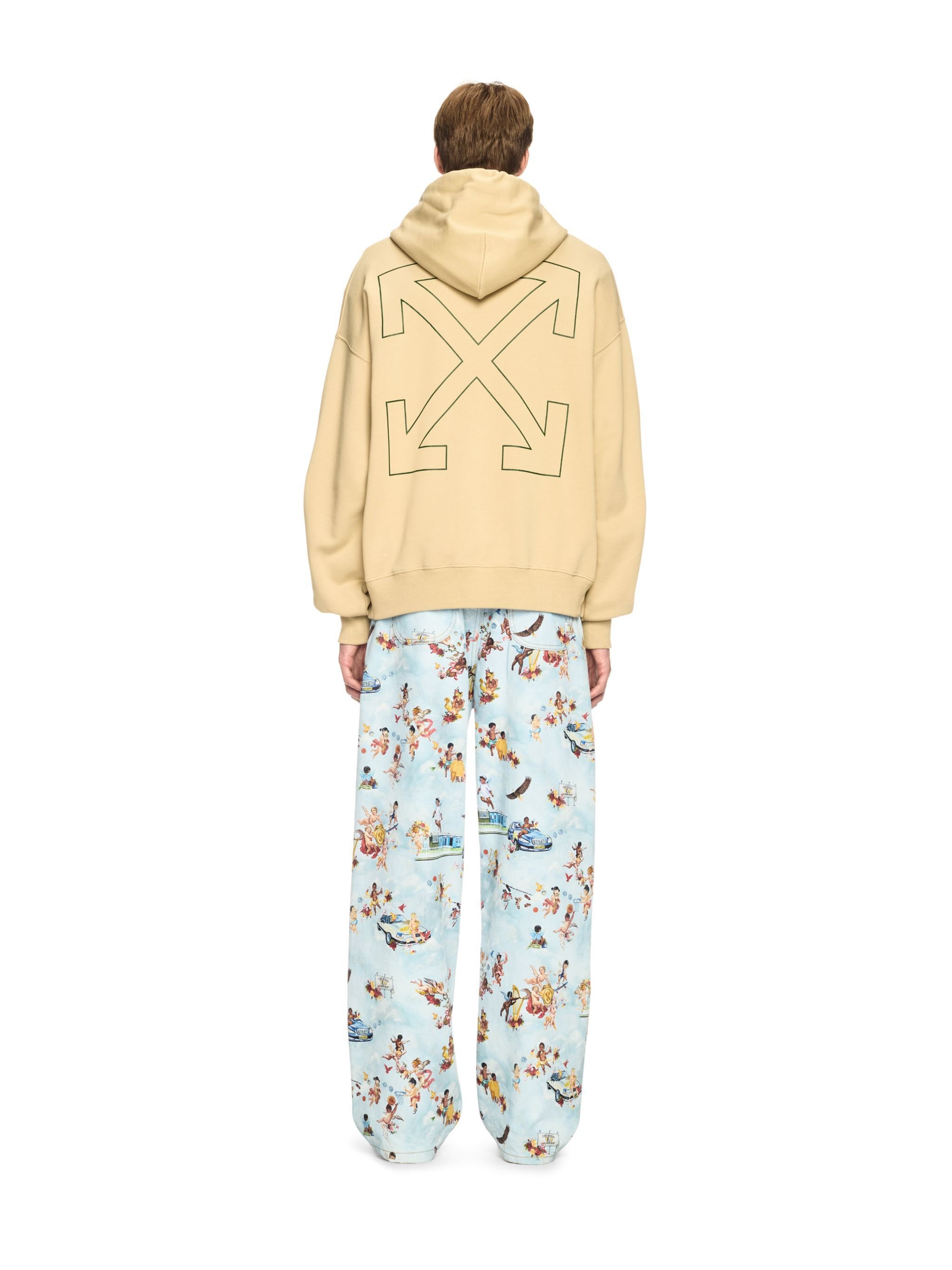 OFF WHITE Banknote Arrow Skate Hoodie Cream NEUTRALS OMBB085S25FLE00H