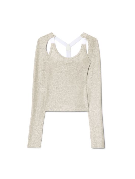 OFF WHITE Silver Lurex Backless Top SILVER OWAD25ZS25JER002