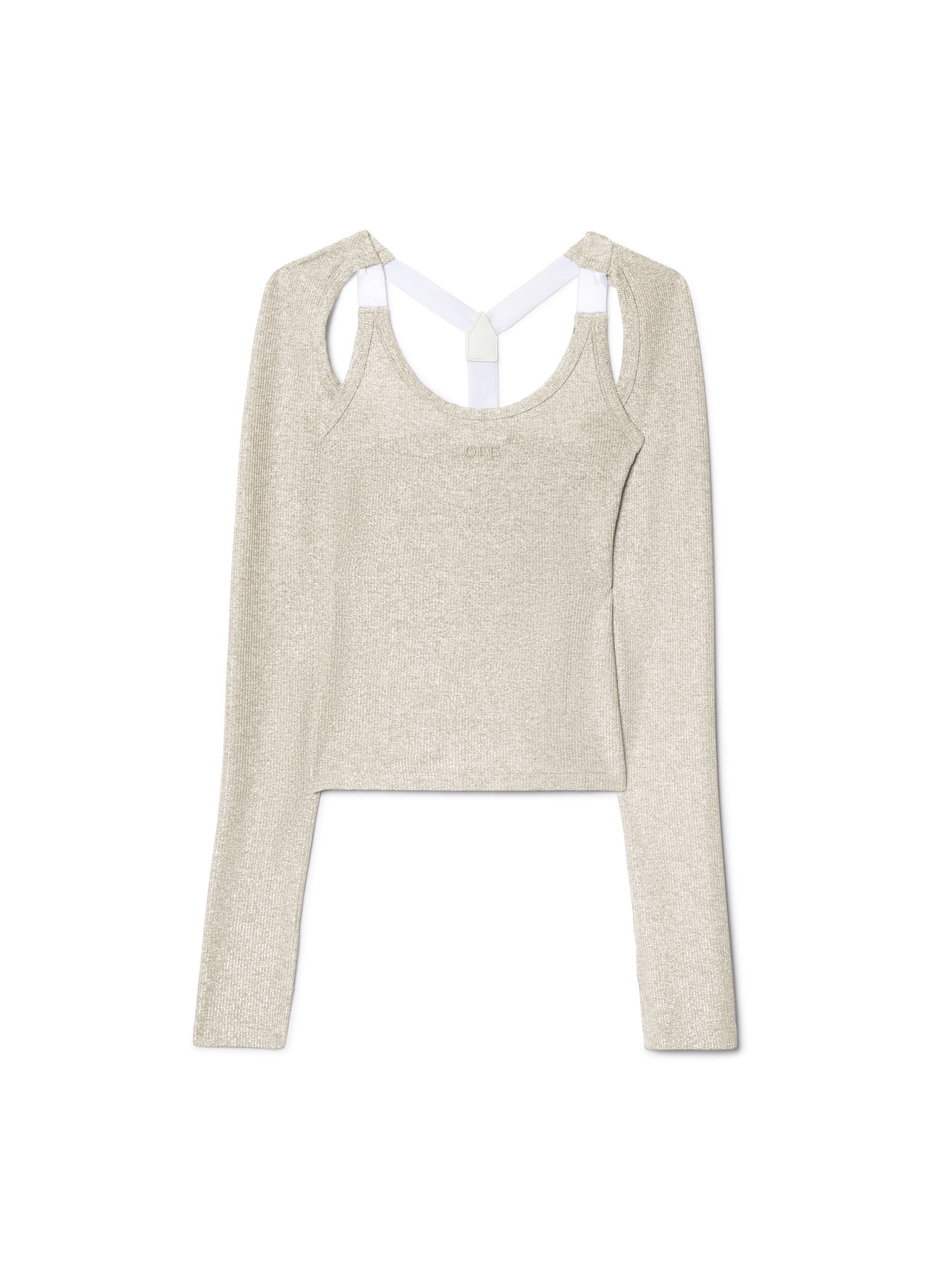 OFF WHITE Silver Lurex Backless Top SILVER OWAD25ZS25JER002