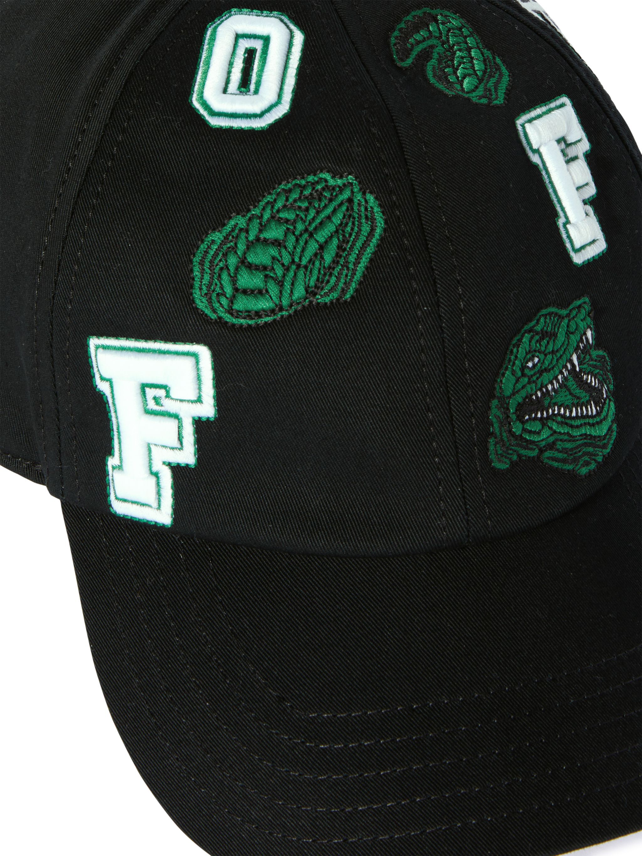 OFF WHITE Black Crocodile Baseball Cap BLACK OMLA049S25FAB007