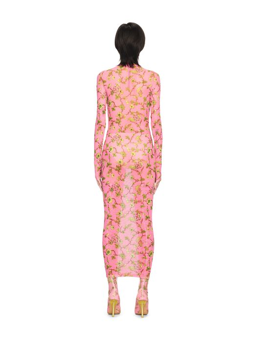 OFF WHITE RAMAGE TULLE LONG DRESS PINK OWDB50FF24JER001