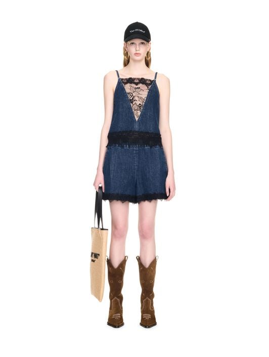 OFF WHITE Lace 20s Jeansshort BLAU OWYC017F24DEN001