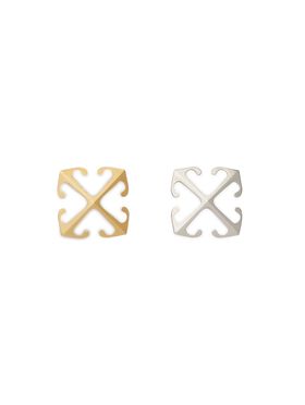 OFF WHITE Bicolor Mini Arrow Earrings GOLD OWOB13HC99MET001