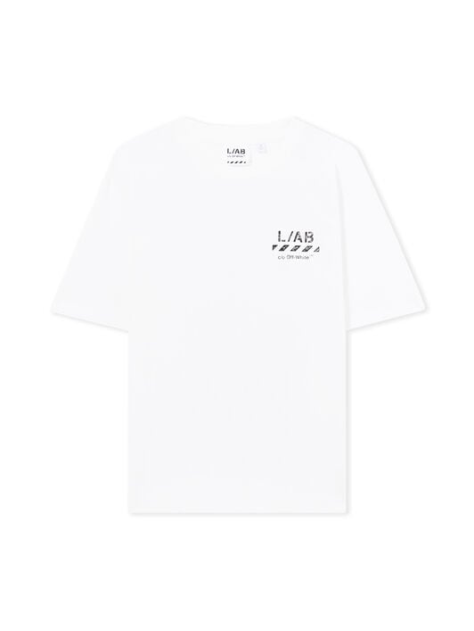 LAB L/AB Diagonal Oversized T-Shirt WHITE 44LABF26T054