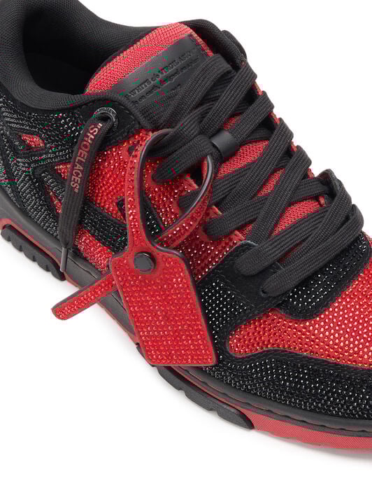 OFF WHITE Off-White™ c/o AC Milan Out Of Office Strass Sneakers BLACK - RED OMIA189G25LEA002