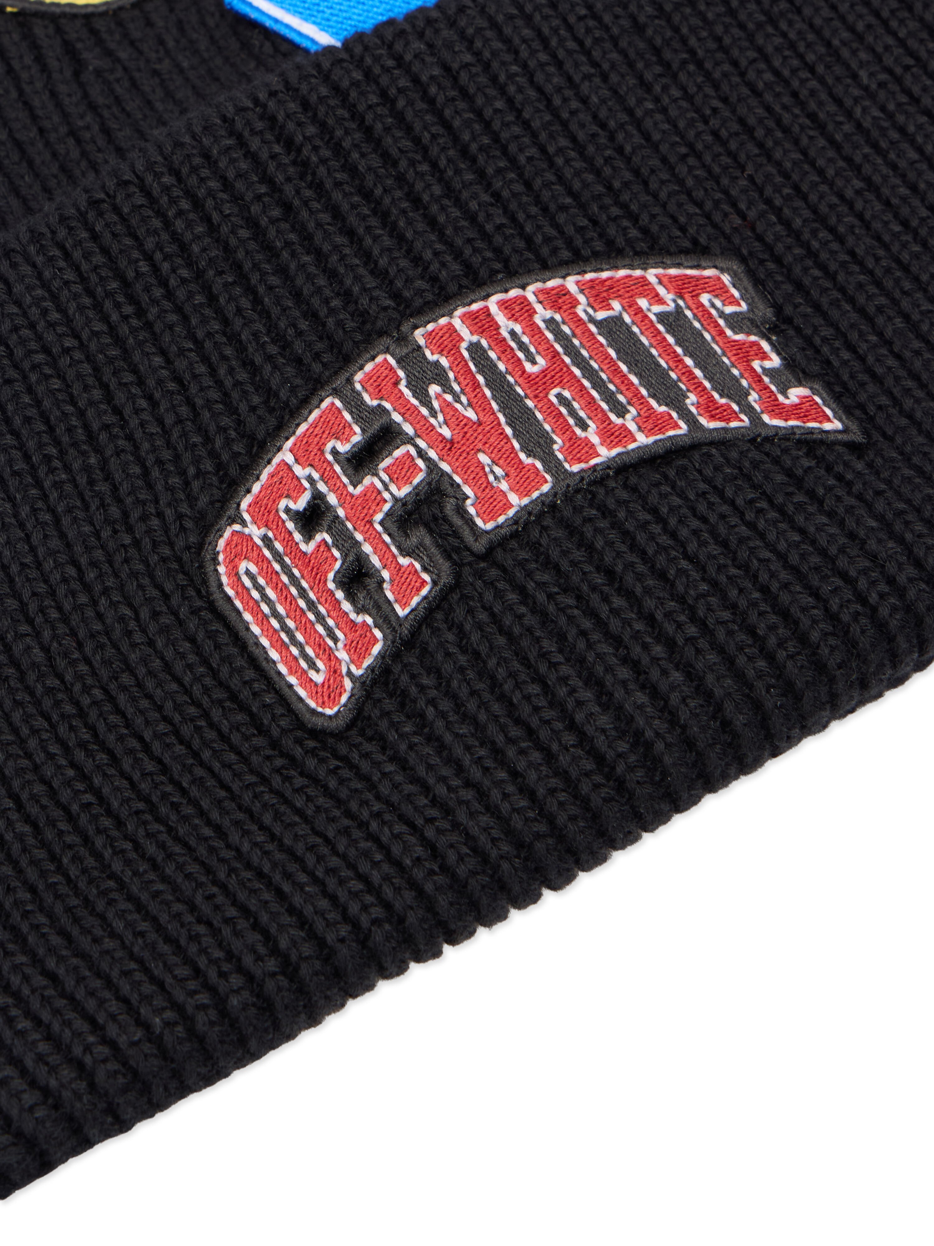 OFF WHITE Mix Logos Knit Beanie BLACK - MULTICOLOR OMLC030F25KNI001