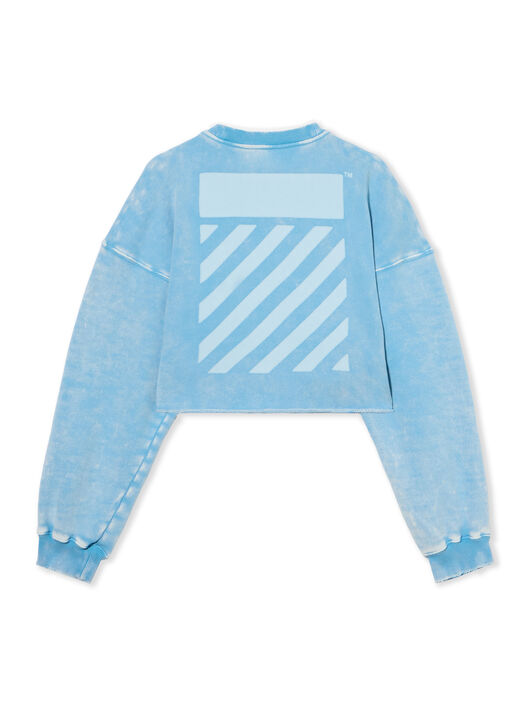 OFF WHITE Ss_Switch Off Crop Crewneck LIGHT BLUE - WHITE OWBA07DT25FLE001