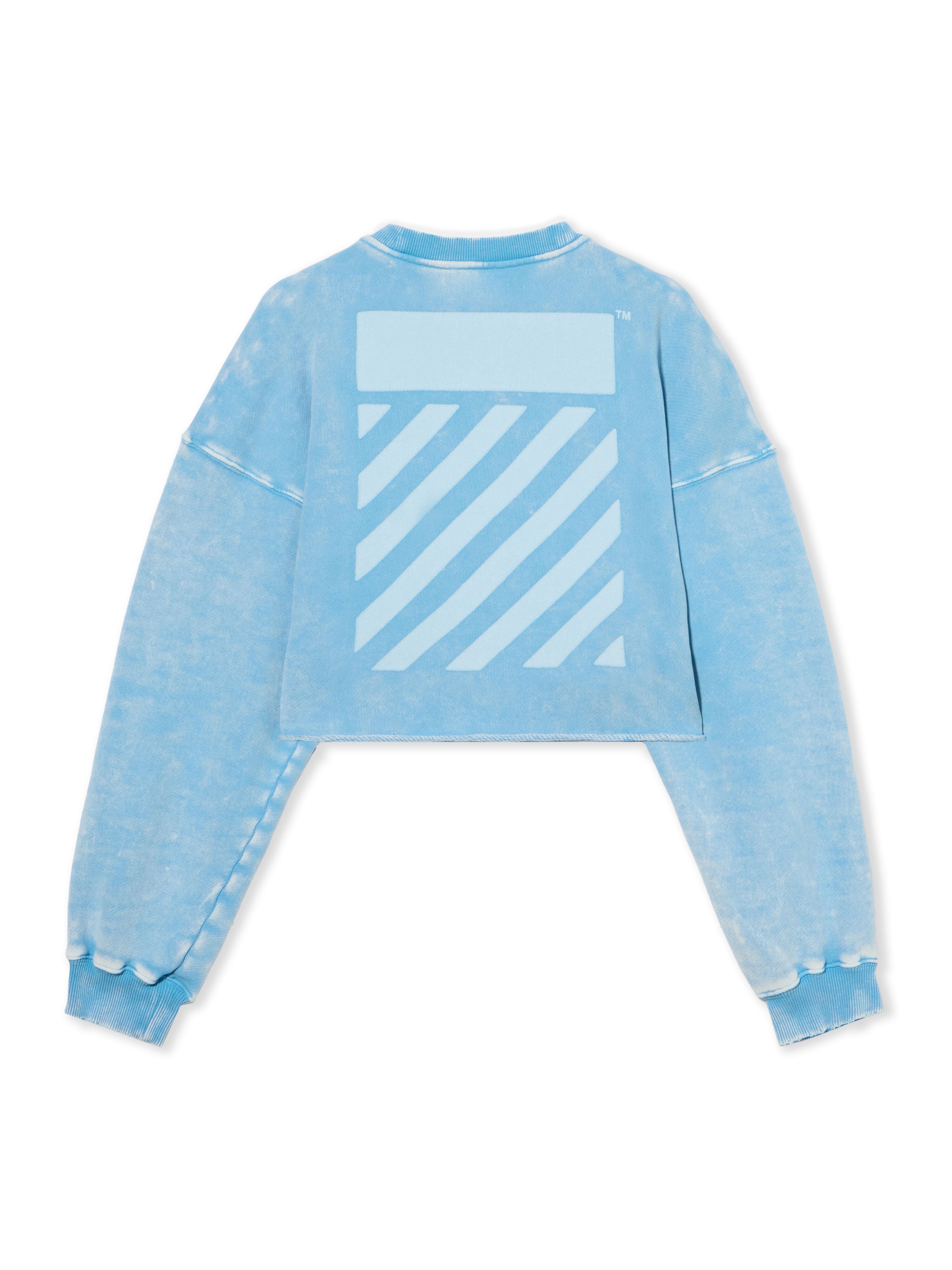 OFF WHITE Ss_Switch Off Crop Crewneck LIGHT BLUE - WHITE OWBA07DT25FLE001