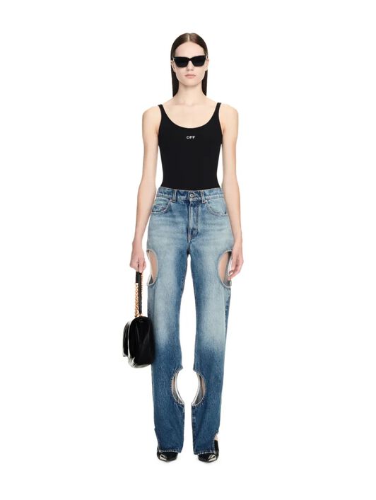 OFF WHITE Vintage Blaue Meteor Jeans BLAU OWYA06AC99DEN001