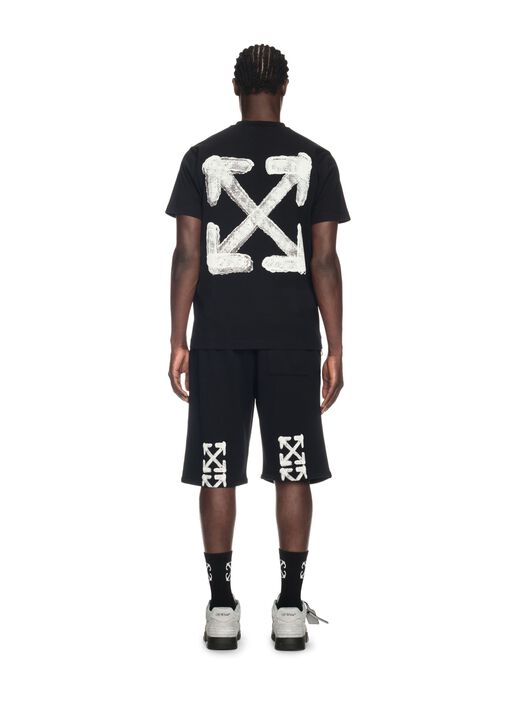 OFF WHITE Schwarzes T-Shirt Mit Gesprühtem Pfeil-Motiv SCHWARZ OMAA027S25JER00B