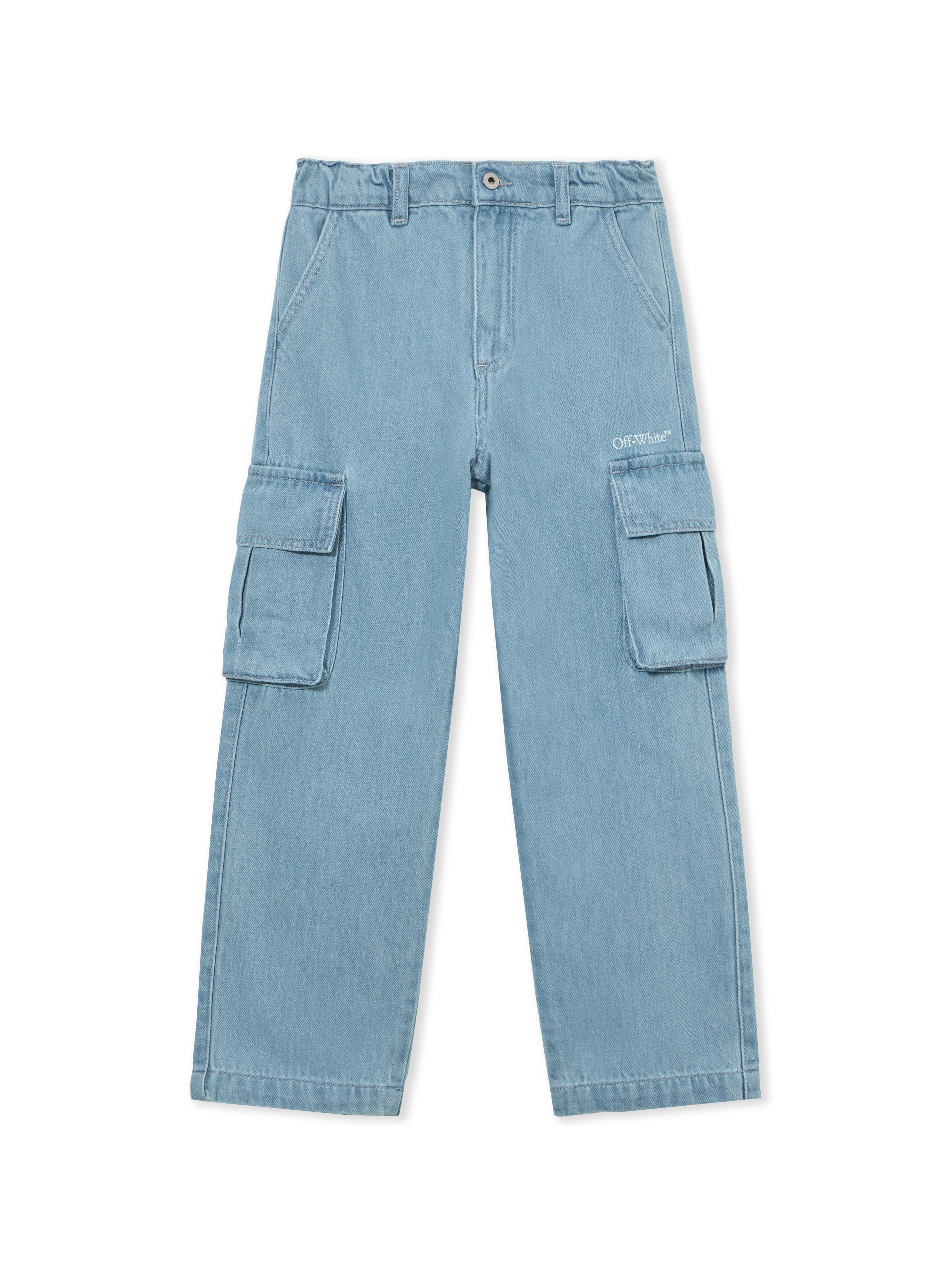 OFF WHITE Diag Sketch Denim Cargo Pant MEDIUM BLUE 44BYB002S26D001